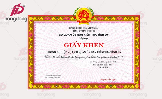 In Nhanh Giấy Khen