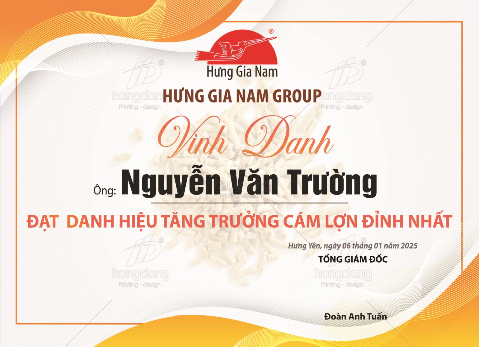 mẫu giấy khen công ty