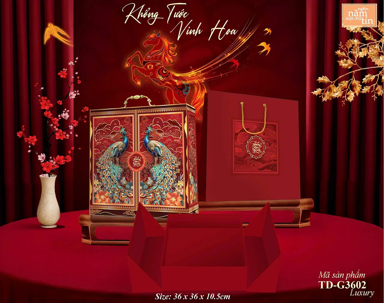 Hộp quà Tết cao cấp in ép kim vàng