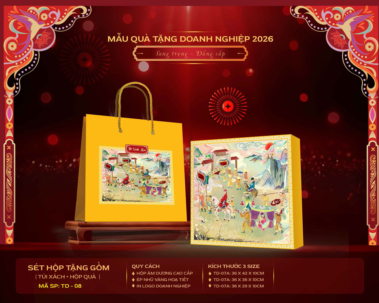 Mẫu hộp quà Tết đẹp giá rẻ, phù hợp làm quà biếu