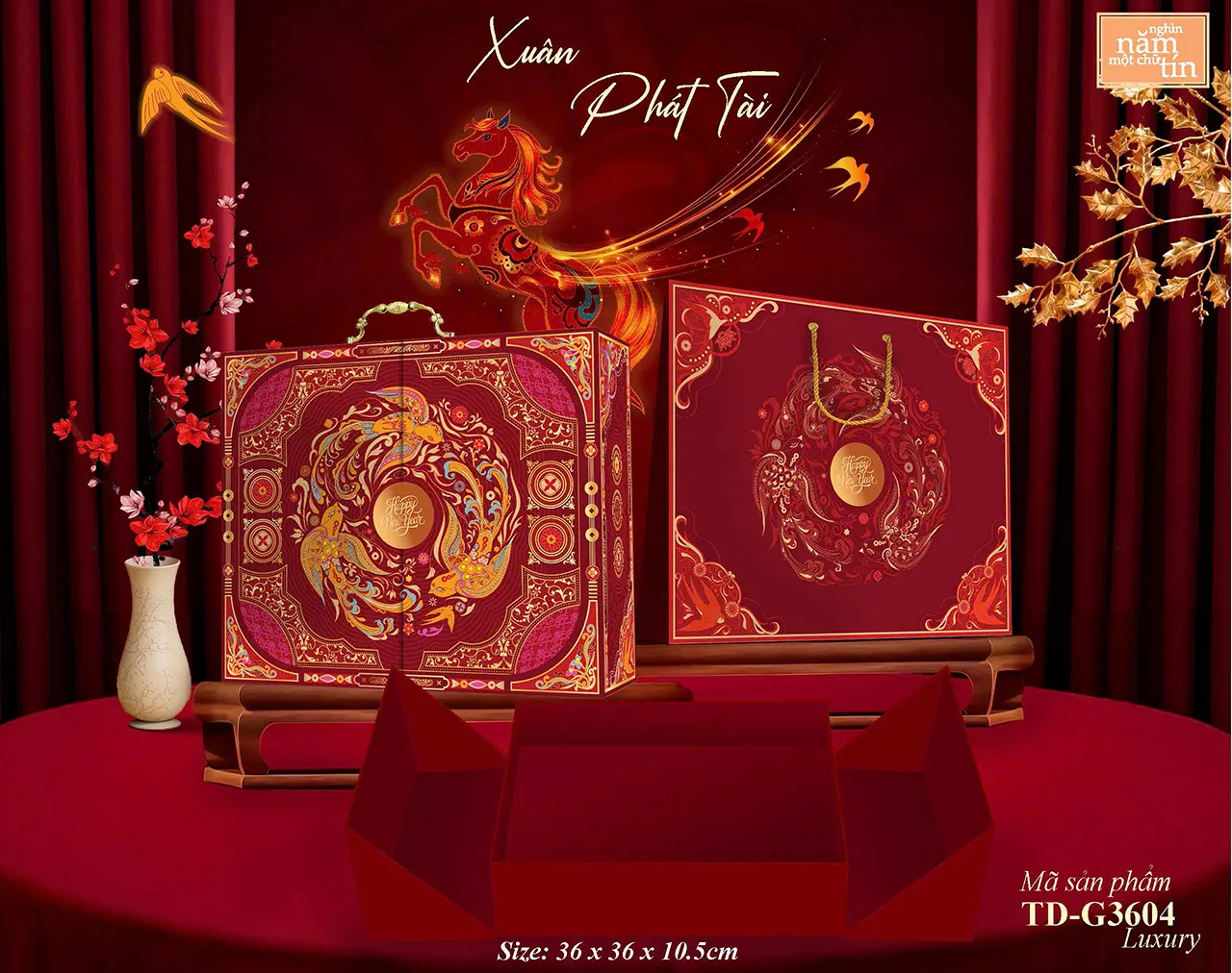 Mẫu hộp quà Tết giấy kraft thân thiện môi trường