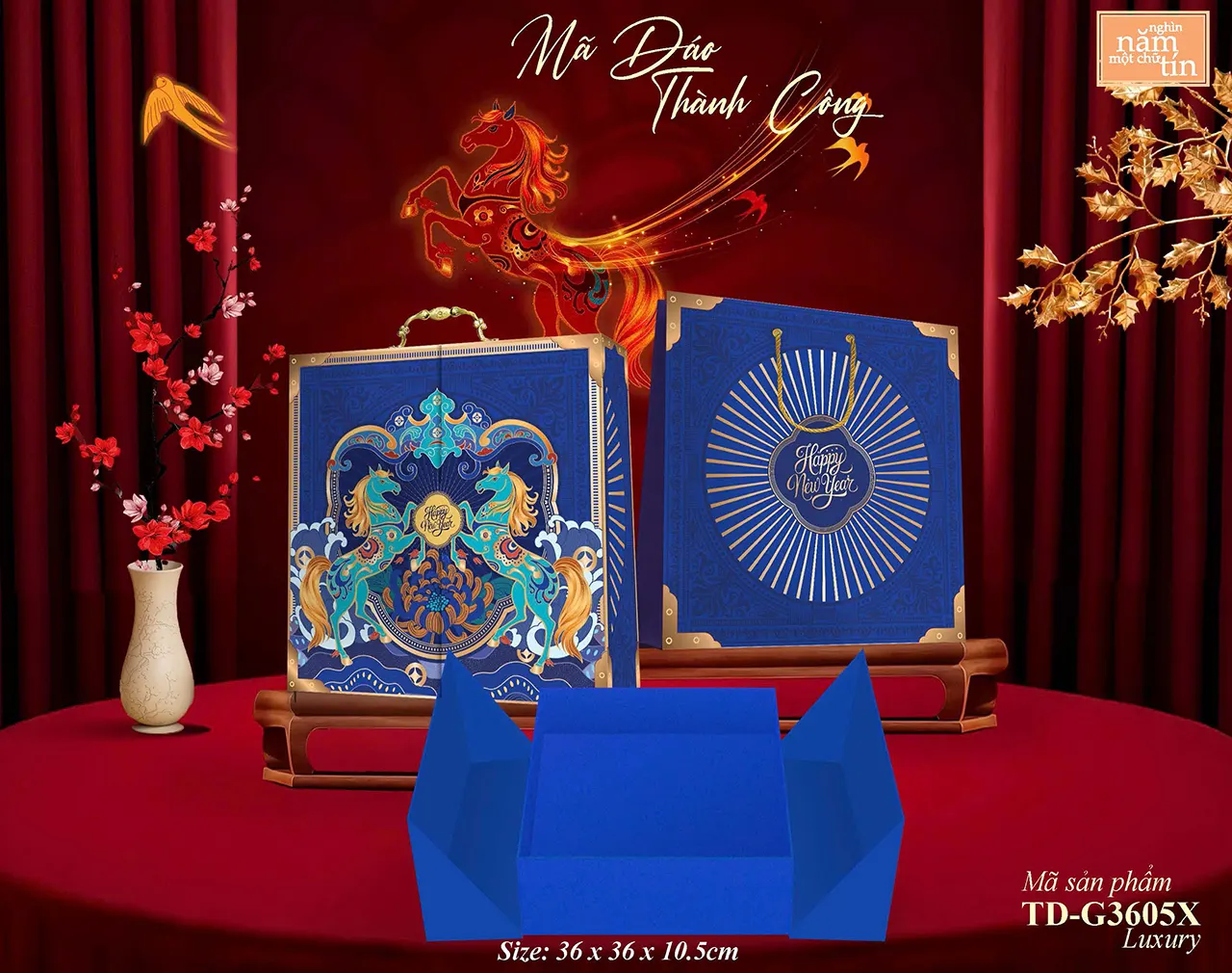 Hộp quà Tết đỏ vàng truyền thống 2026