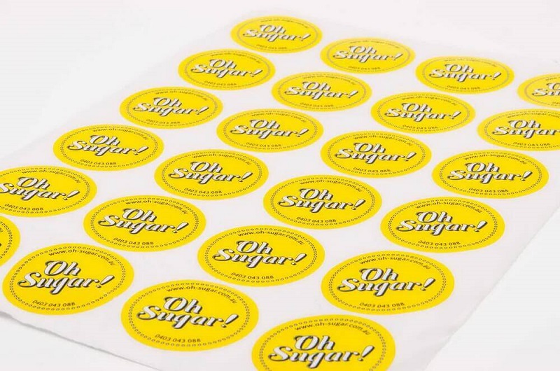 In Label màu vàng hình tròn nhỏ đẹp