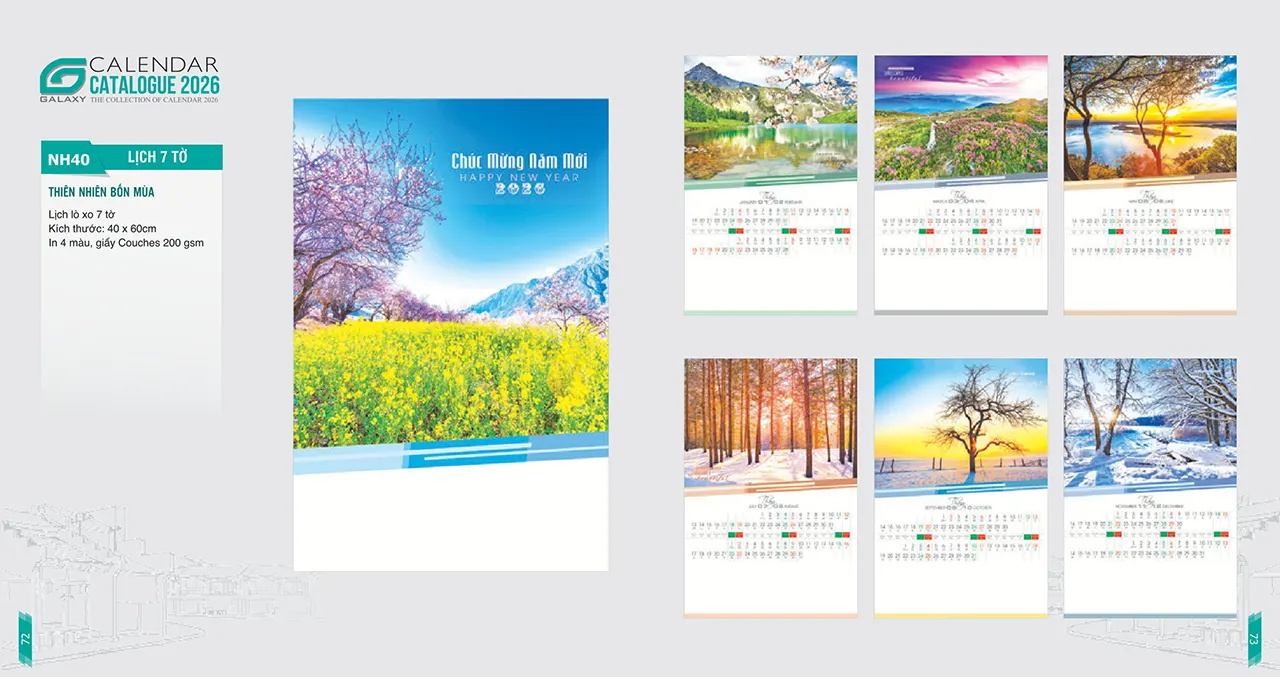 hình ảnh lịch lò xo 7 tờ 2026 mã NH