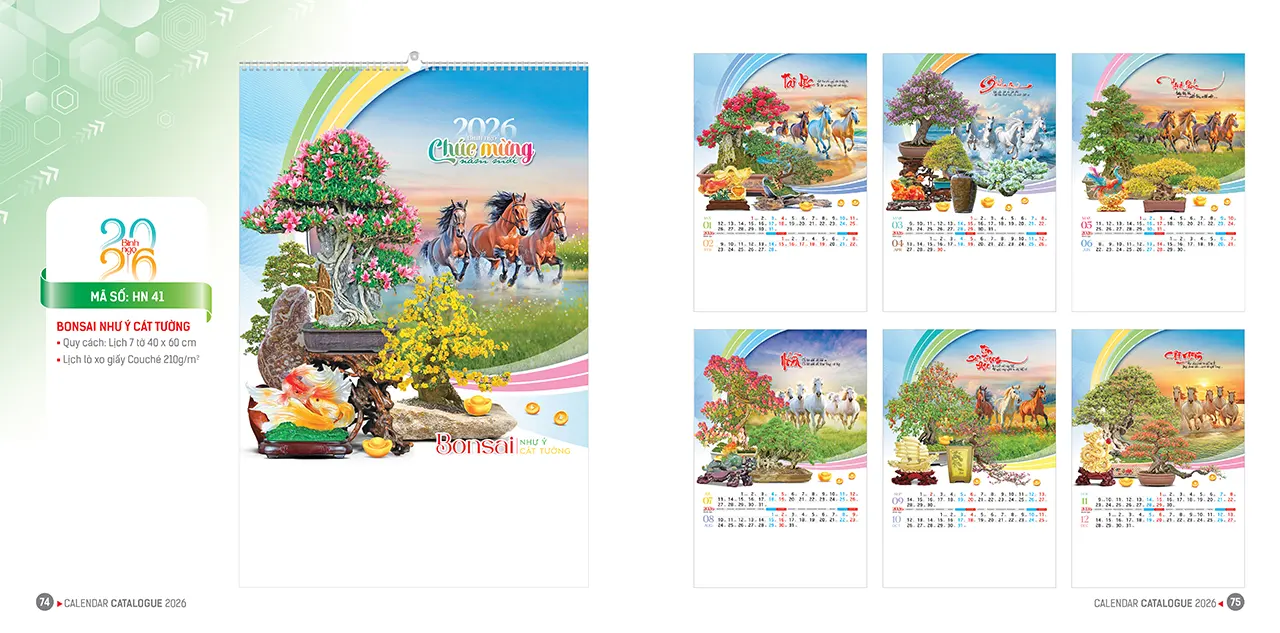 lịch treo tường 7 tờ 2026 mã HN