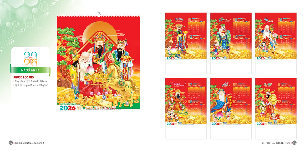 lịch 7 tờ mã HN chủ đề Tết 2026
