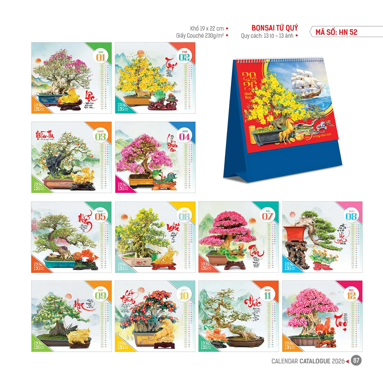 Lịch để bàn 2026 sang trọng, hiện đại