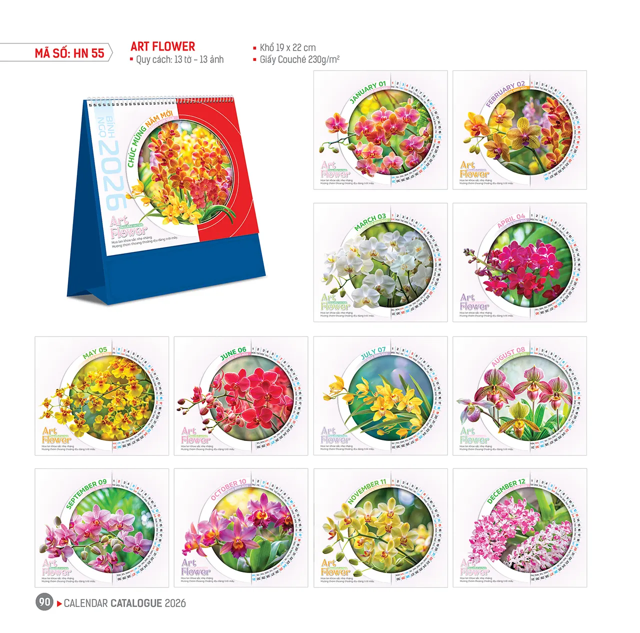 Thiết kế lịch để bàn 2026 in ấn chuyên nghiệp