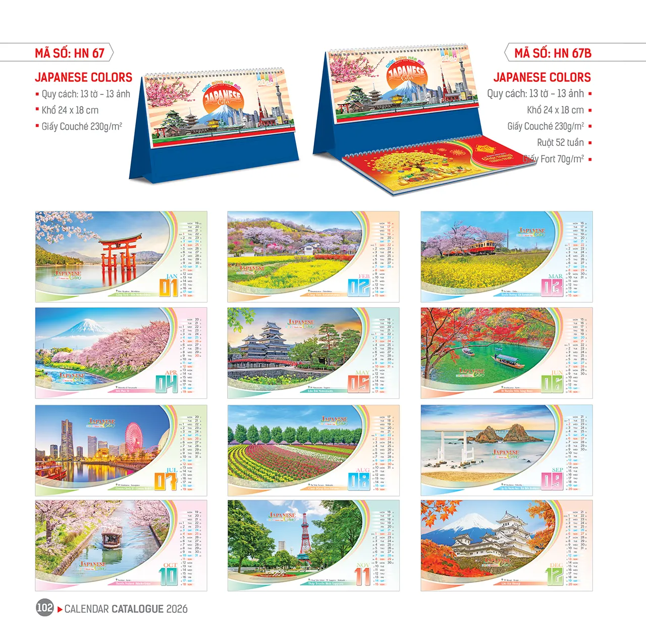 Lịch để bàn HN 2026 in logo thương hiệu