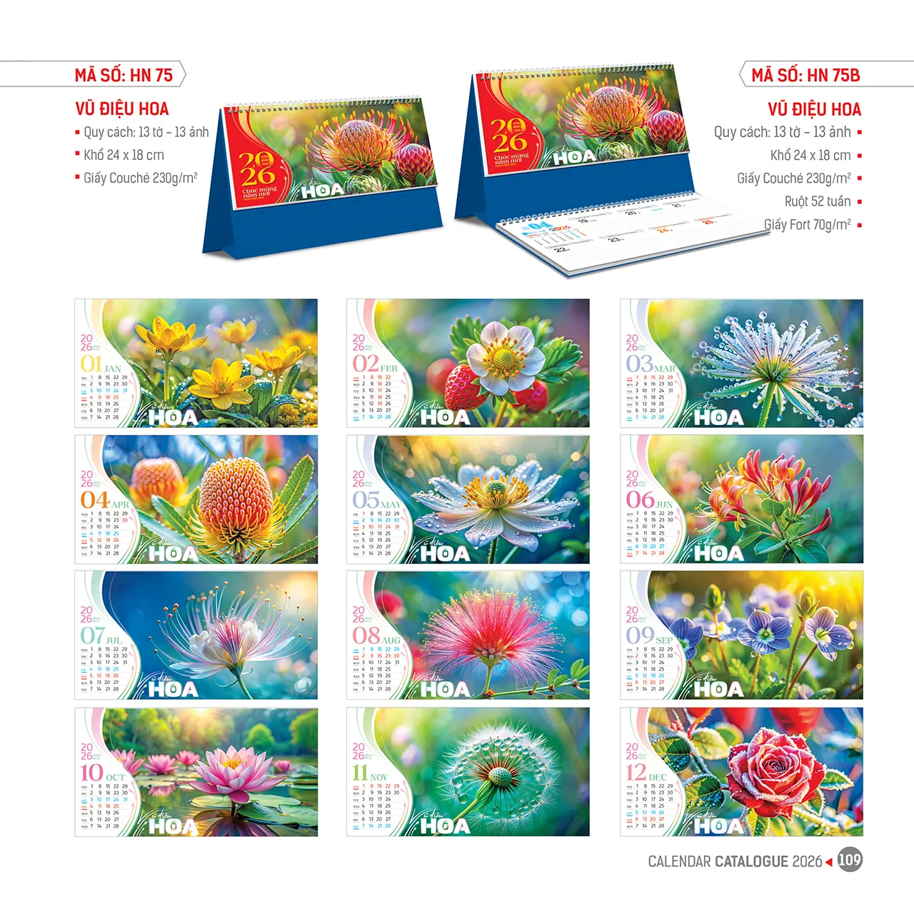 In lịch để bàn 2026 mã HN đẹp giá tốt