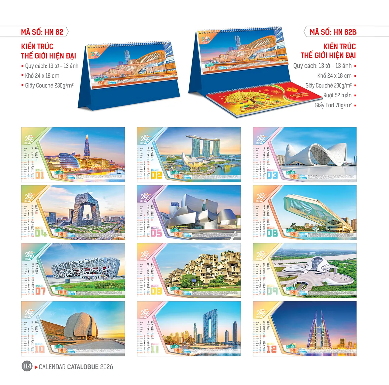 Lịch để bàn mã HN 2026 phù hợp cho văn phòng