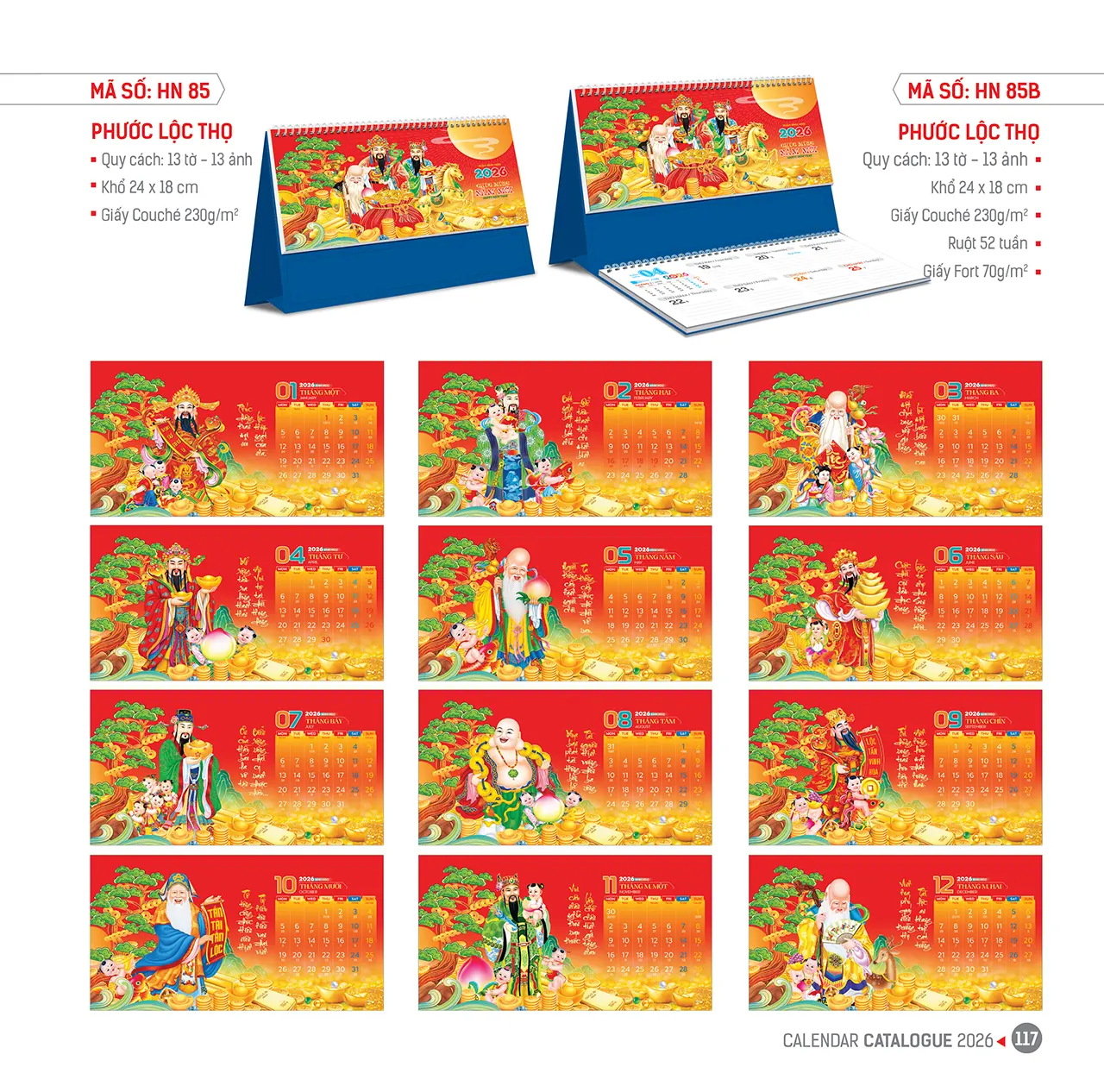 In lịch để bàn 2026 mã HN giao hàng toàn quốc