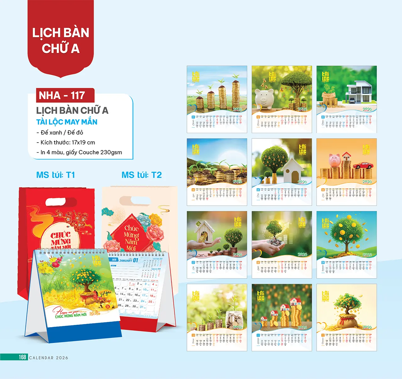 Mẫu lịch để bàn phôi sẵn 2026 tiện lợi giá rẻ