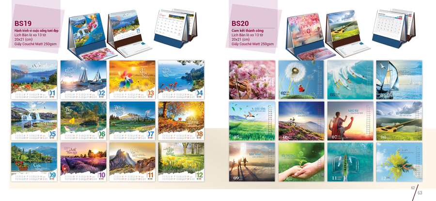 lịch để bàn bông sen 2024