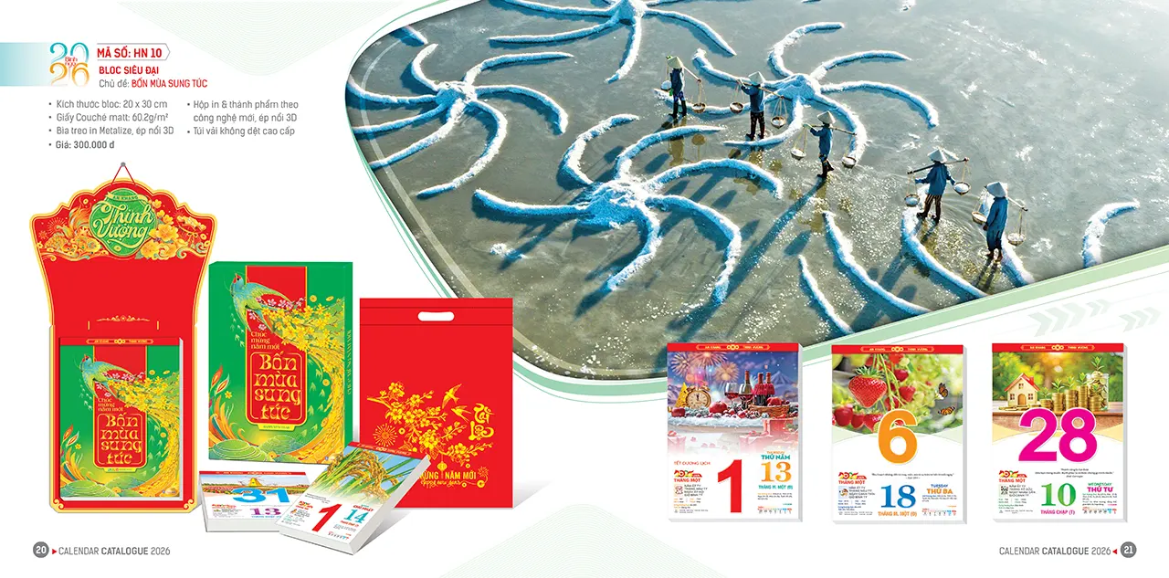 Lịch bloc 2026 mã HN làm quà tặng tết ý nghĩa