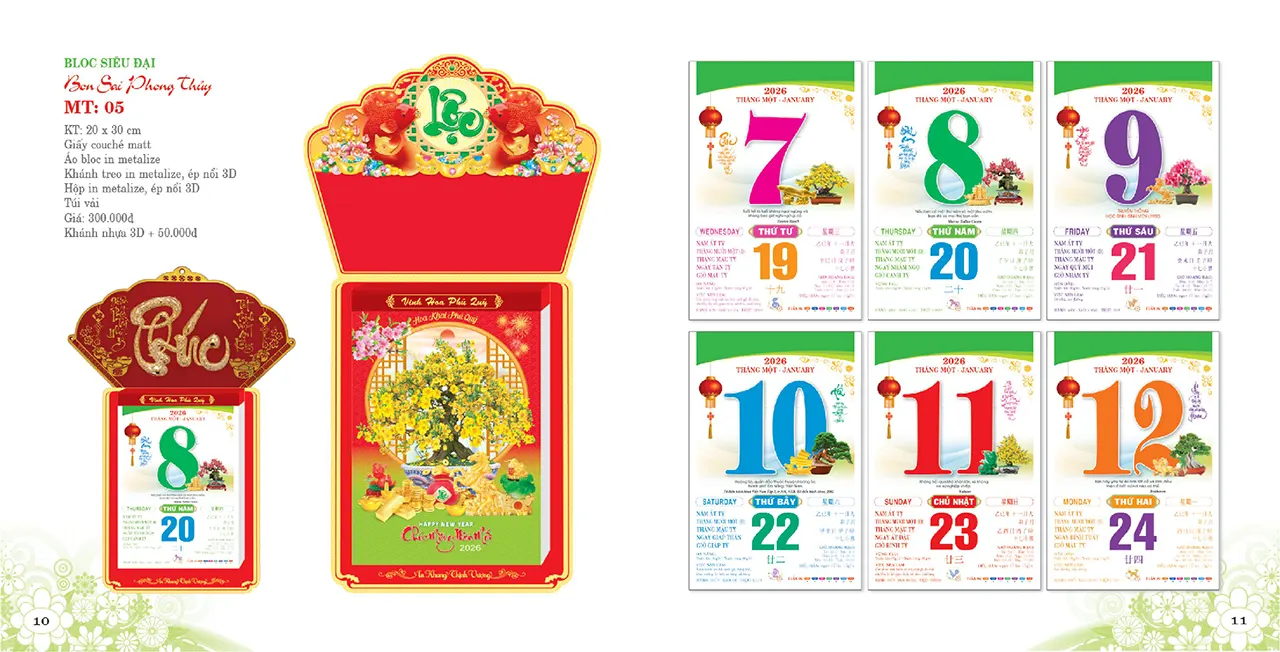 In lịch bloc 2026 mã MT cho doanh nghiệp