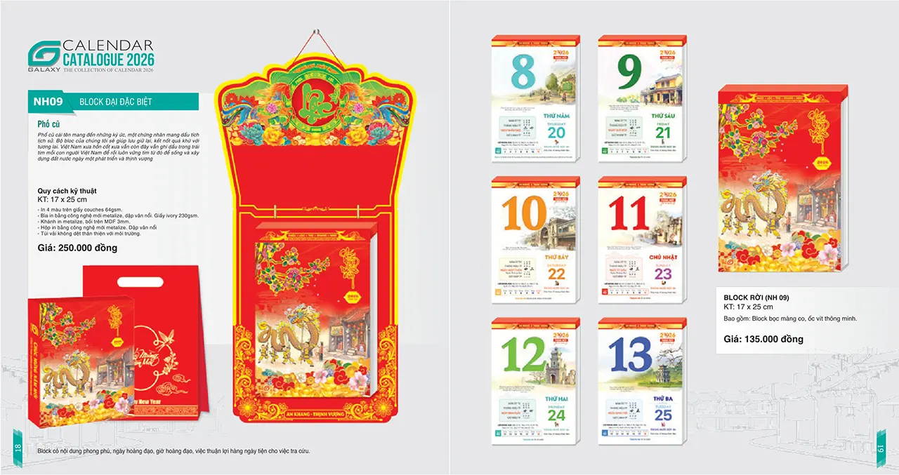 lịch bloc 2026 mã NH chất lượng cao