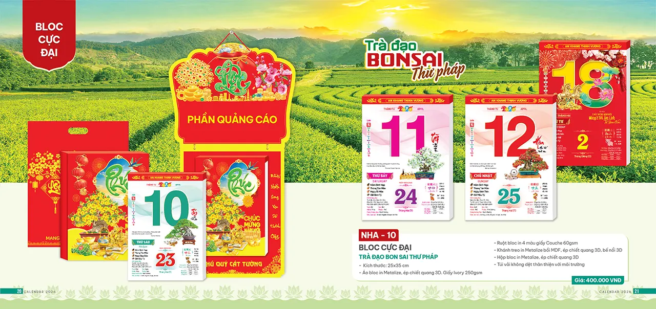 lịch bloc 2026 giá rẻ chất lượng