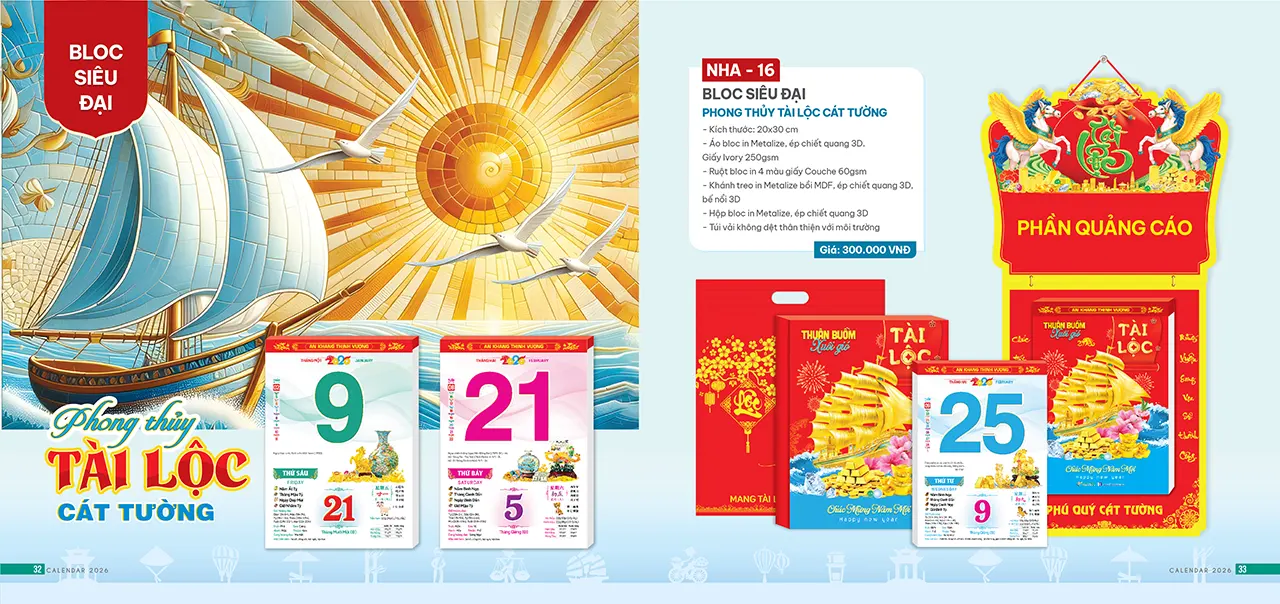 in lịch bloc quà tặng khách hàng