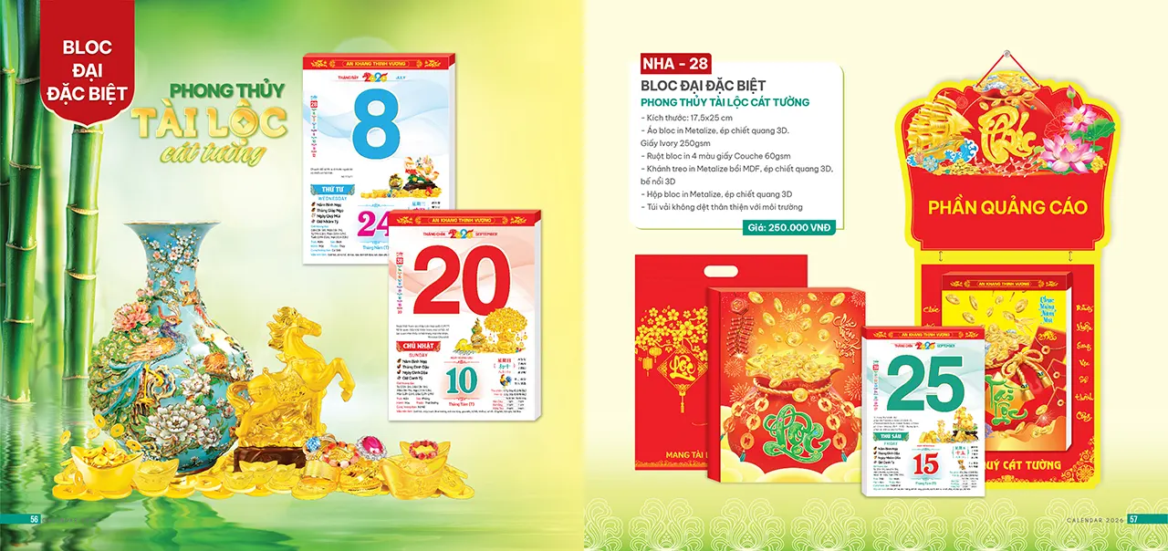 lịch bloc tết 2026 phôi sẵn mã NHA