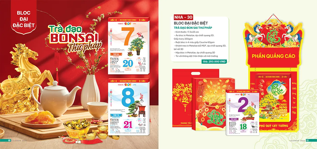 lịch bloc mã NHA dùng cho công ty