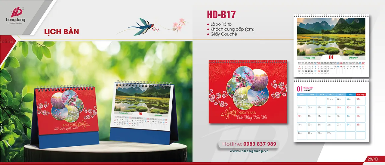 lịch bàn độc quyền