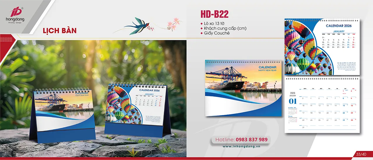 lịch bàn độc quyền