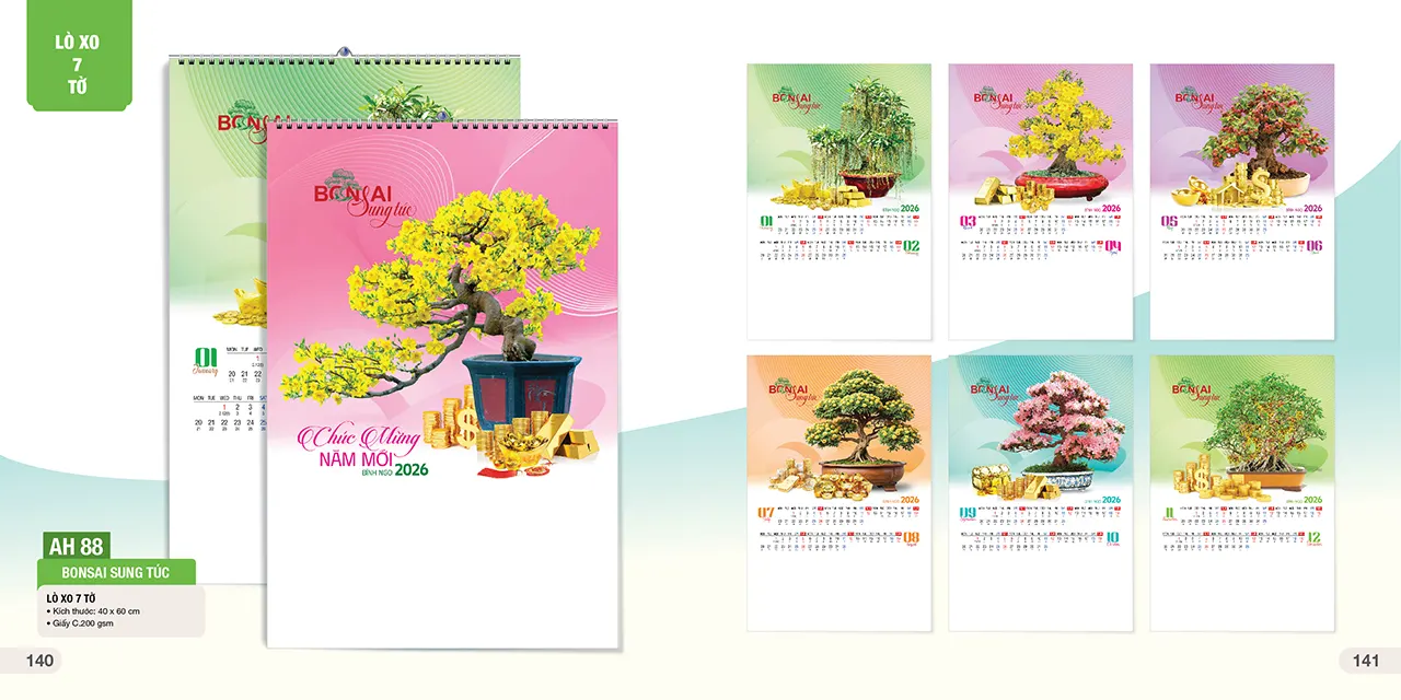 Thiết kế lịch Tết in logo công ty làm quà tặng
