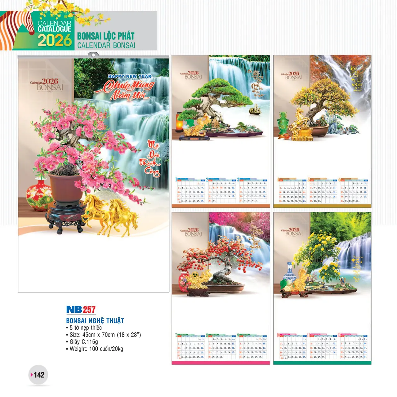 Lịch nẹp thiếc 5 tờ in logo công ty chuyên nghiệp