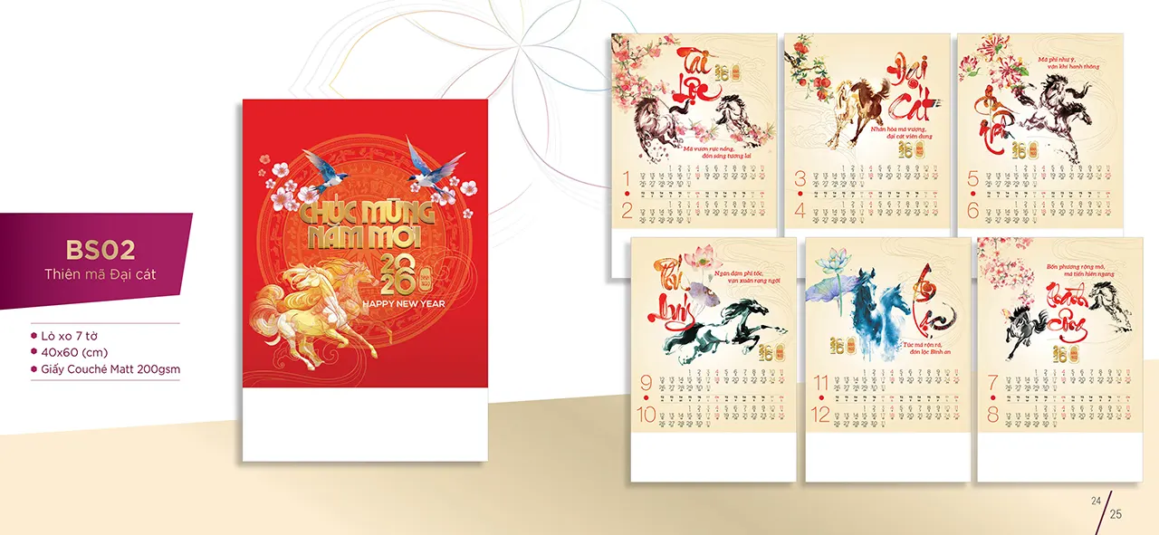 mẫu lịch treo tường 7 tờ