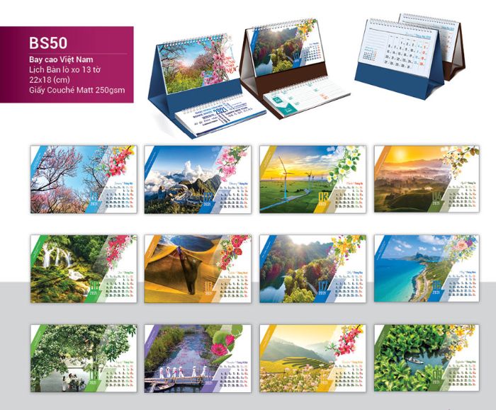 mẫu lịch để bàn 2021
